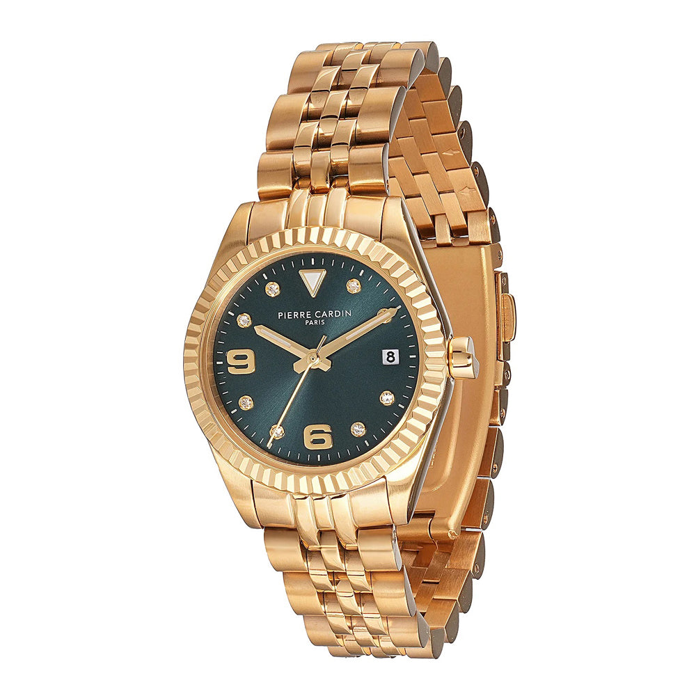 Pierre Cardin Opera Timbre CF.1012.MG.2 Damenuhr Gold Grün 28mm