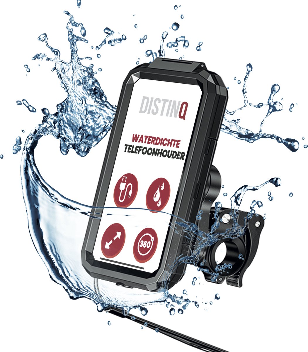 DistinQ Waterproof Phone Holder 4.5-5.8 Inch for Bikes and Motorcycles