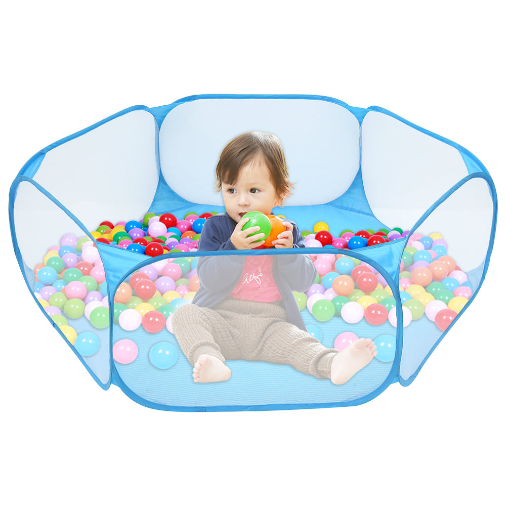 Faltbares Kinder Spielzelt und Bällebad Blau 120 cm