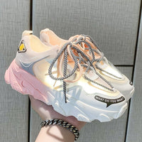 Damen Rainbow Sneaker Mesh Detail