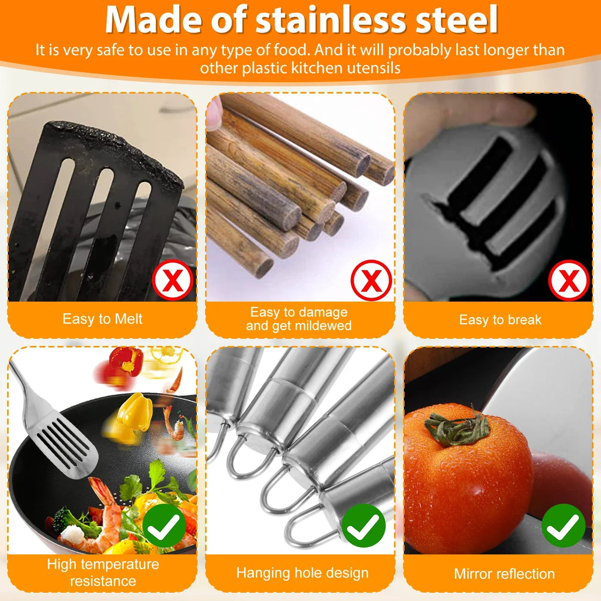 5Pcs Stainless Steel Kitchen Utensils Set Durable Cookware Tools-3