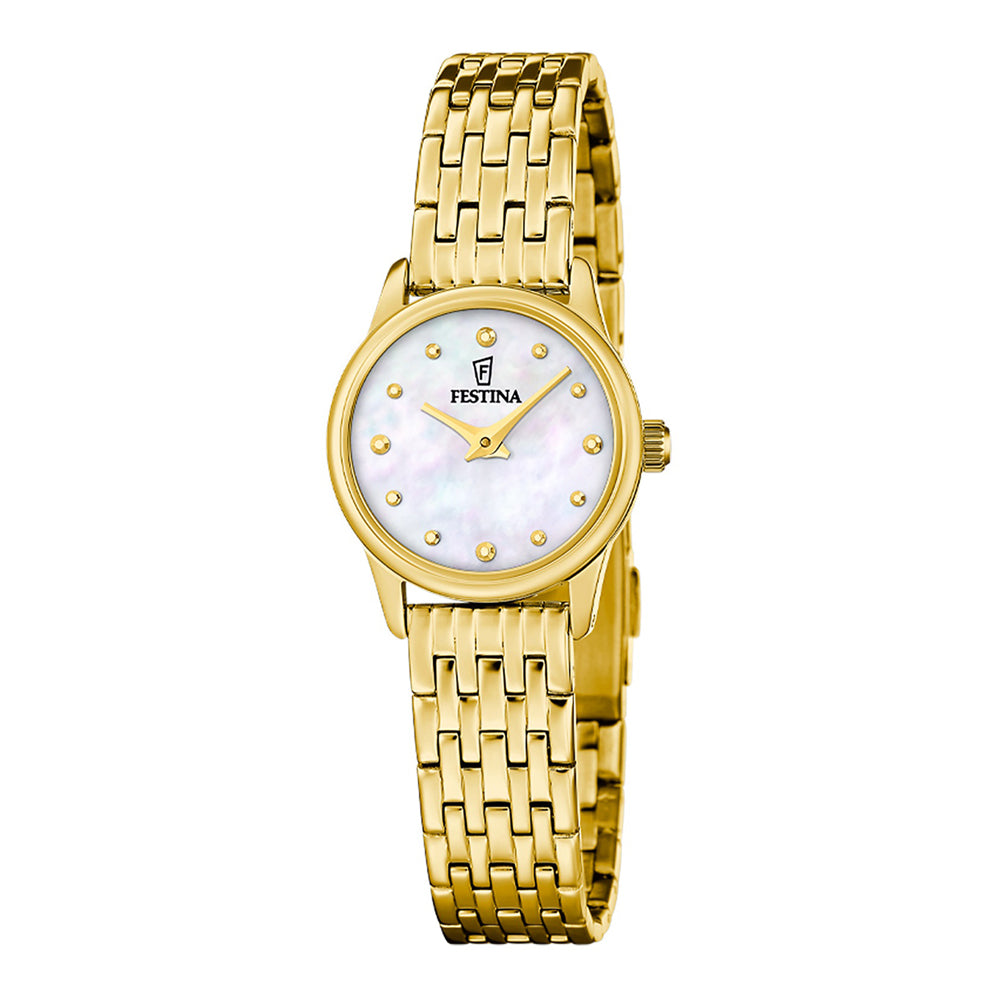 Festina Mademoiselle F20750/1 Damenuhr Gold Perlmutt 23mm
