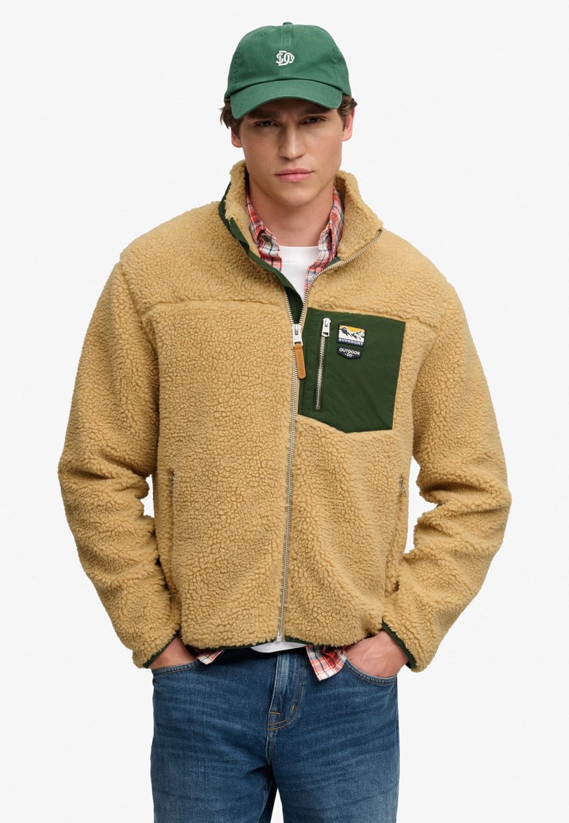 Superdry Mountain Full Zip Fleecejacke Herren Beige Grün