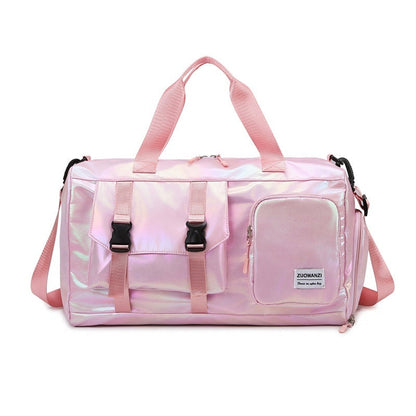 Colorful Pearlescent Yoga Fitness Bag With Dry-wet Separation