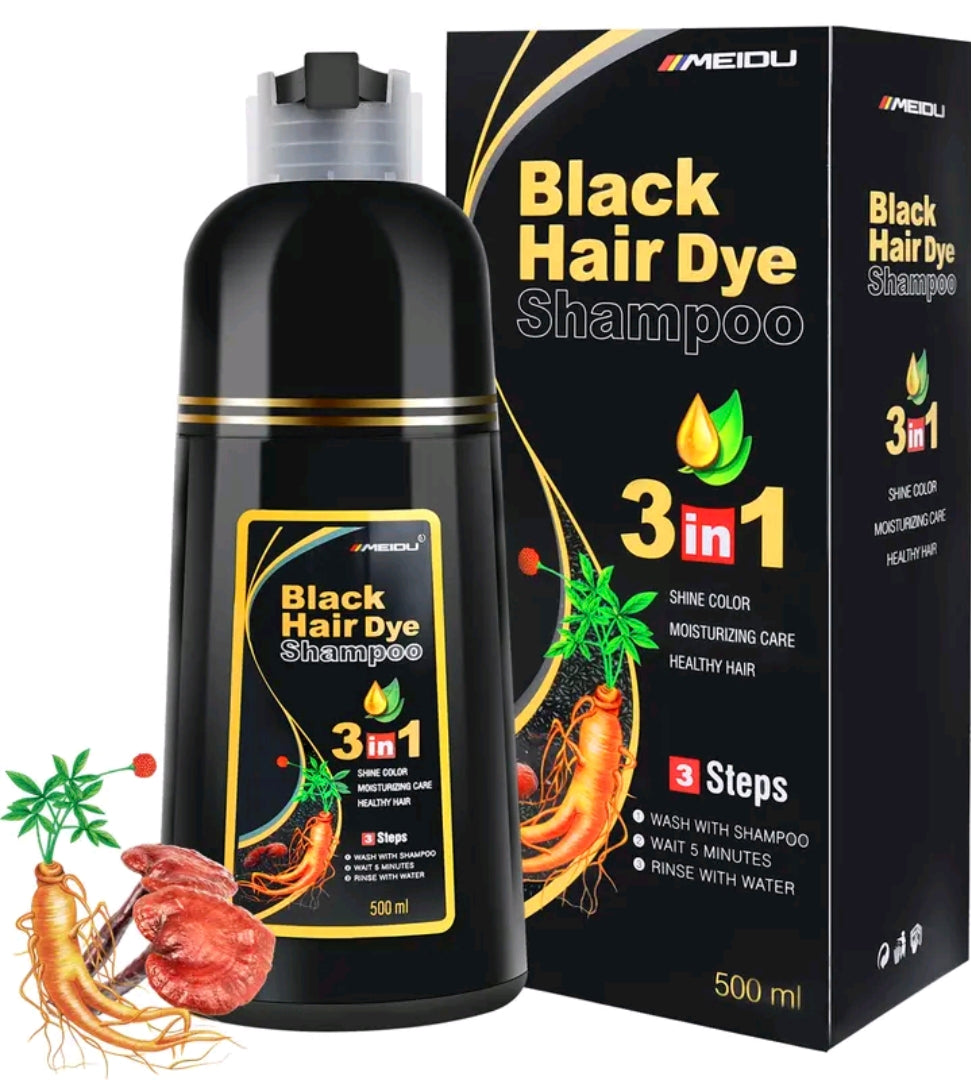 Meidu Hair color shampoo 500 ml Black 3 in 1