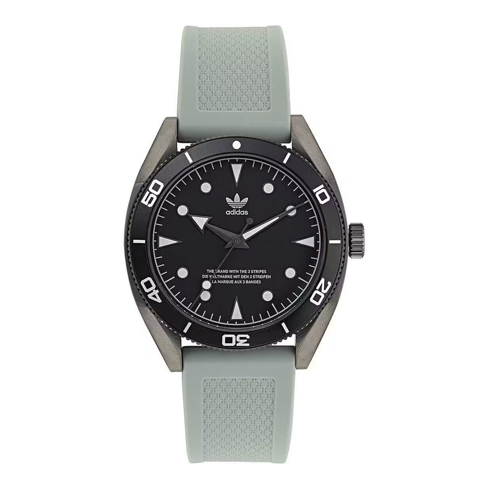 Adidas Edition Two AOFH22001 Casual Sports Watch – Grey Steel with Green Silicone Strap