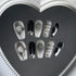 Black Handmade Press On Nails-5
