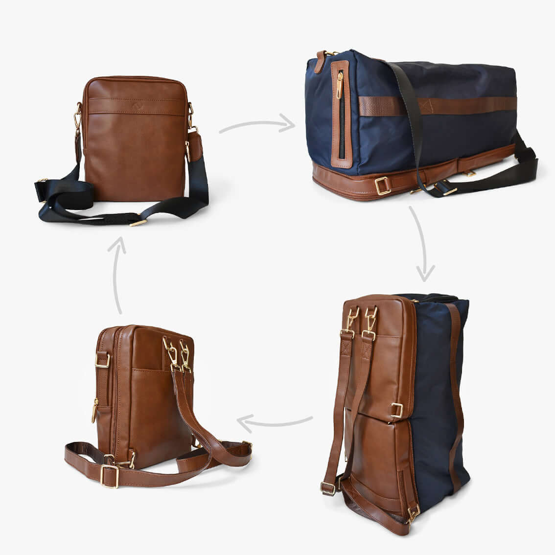 HOLIDAY 4-in-1 Convertible Crossbody Duffle Backpack Lightweight Durable