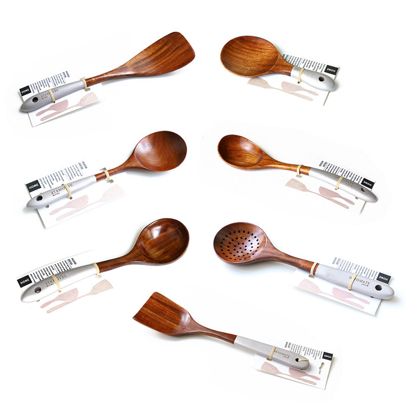 Colorful Teak Lacquer Kitchen Utensils Set-4