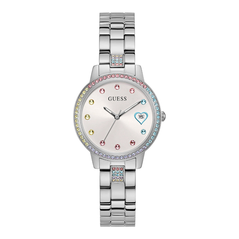 GUESS Three of Hearts GW0657L1 Damenuhr Silber 34mm