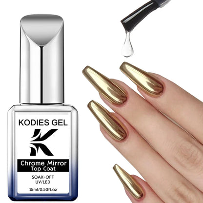 KODIES GEL Chrome Mirror Top Coat for Stunning Nail Shine-5