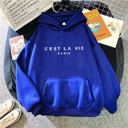 letter print new hooded sweater women&