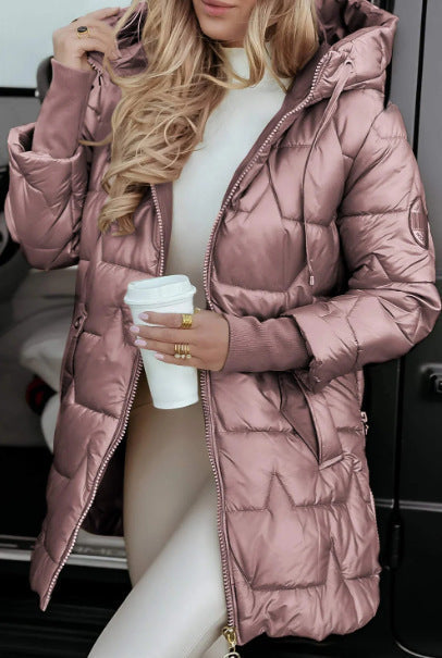 Hooded cotton jacket with three zippers