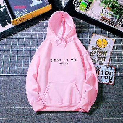 letter print new hooded sweater women&