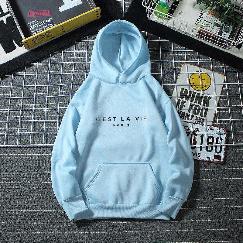 letter print new hooded sweater women&