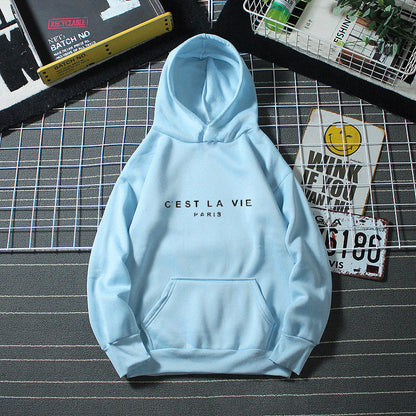 letter print new hooded sweater women&