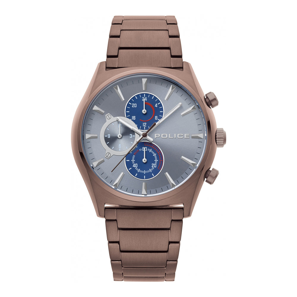 Police Troyan PL.15723JSBN/61M Dualtime Herrenuhr 44mm