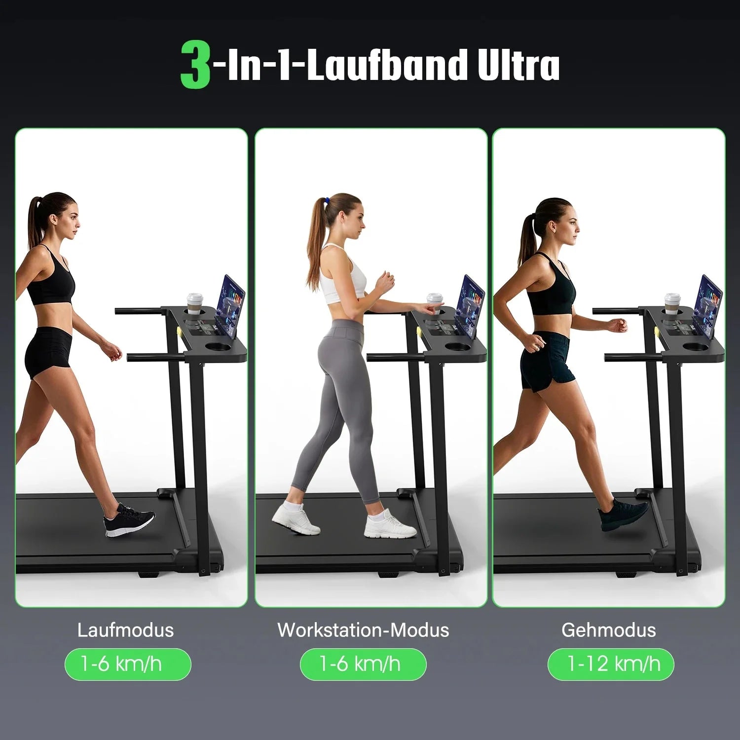 OYAJIA 3-in-1 Foldable Treadmill 2.5 HP – 12 km/h, 120 kg – view 2