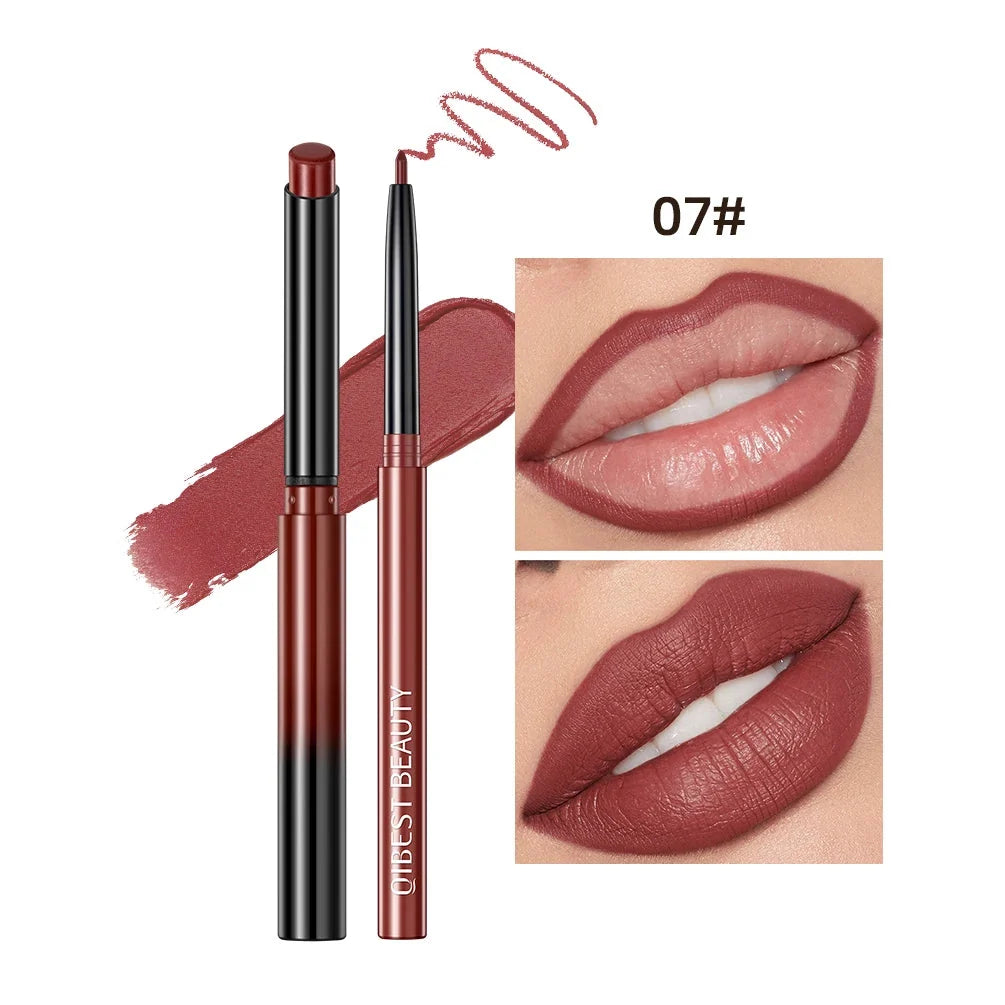 QIBEST Matte Nude Lipstick &amp; Lipliner Set Waterproof Long Lasting
