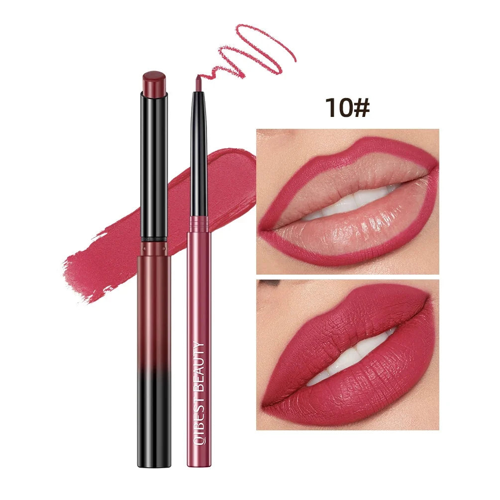 QIBEST Matte Nude Lipstick &amp; Lipliner Set Waterproof Long Lasting