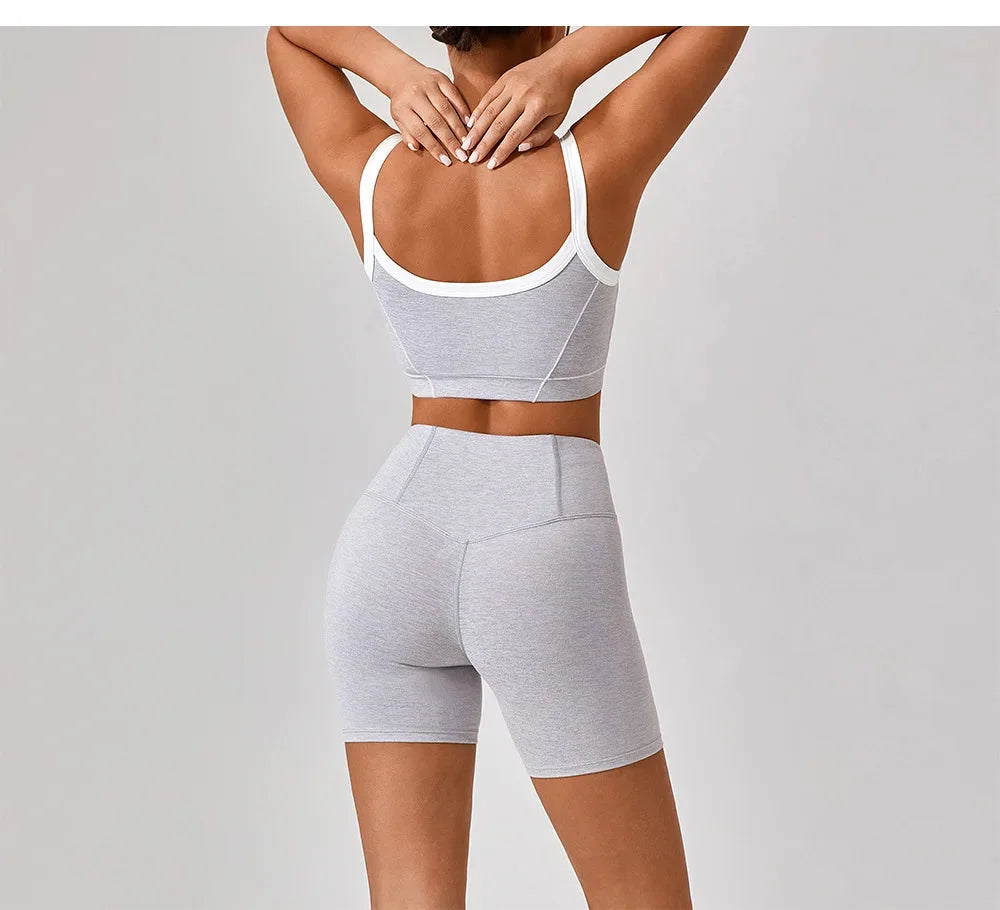 Womens 2 Piece Workout Running Sets,Hot Shot Skort Set Y2K Cropped Tank Top and Pants Outfits Sweatsuits