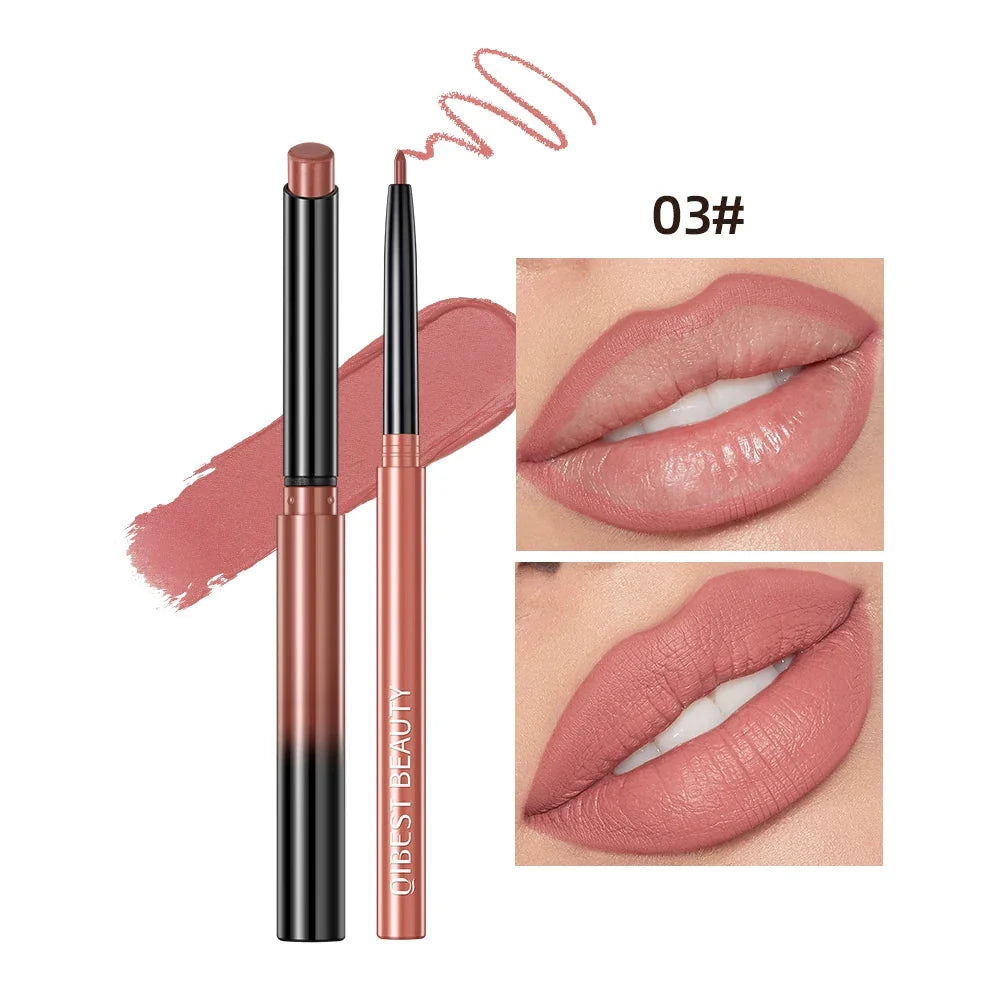 QIBEST Matte Nude Lipstick &amp; Lipliner Set Waterproof Long Lasting