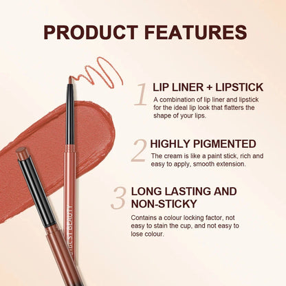 QIBEST Matte Nude Lipstick &amp; Lipliner Set Waterproof Long Lasting