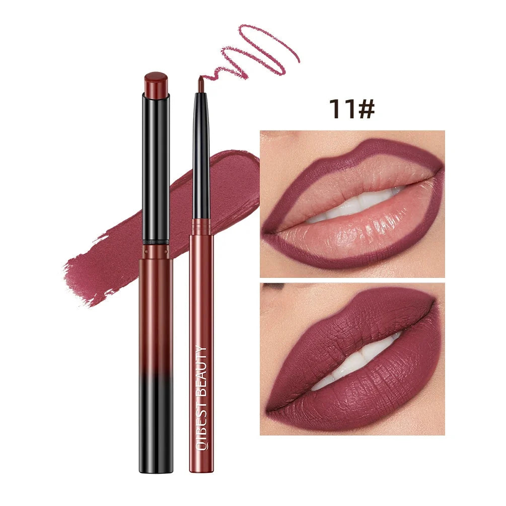 QIBEST Matte Nude Lipstick &amp; Lipliner Set Waterproof Long Lasting