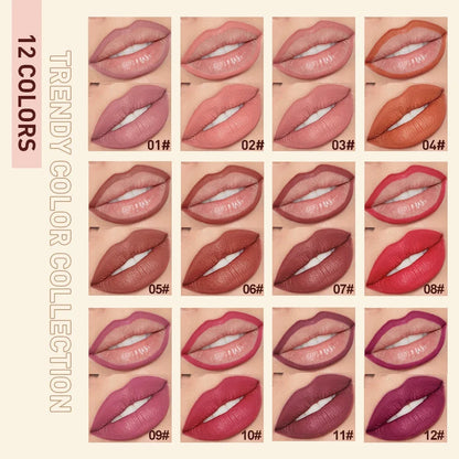 QIBEST Matte Nude Lipstick &amp; Lipliner Set Waterproof Long Lasting