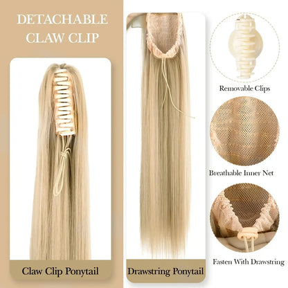 Synthetic Ponytail Hair Extension Blonde