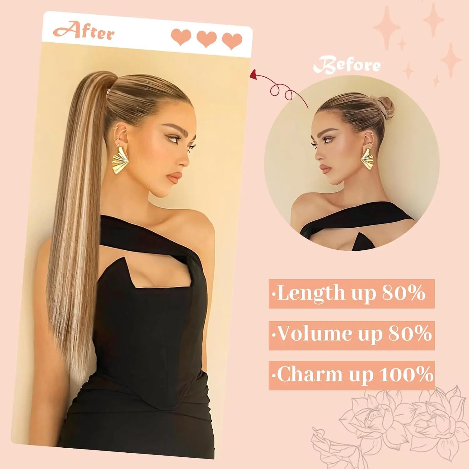 Synthetic Ponytail Hair Extension Blonde