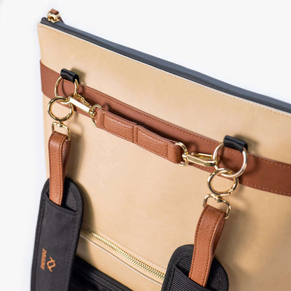 DAKOTA 3 in 1 Convertible Backpack Purse Sand Vegan Leather Travel Bag