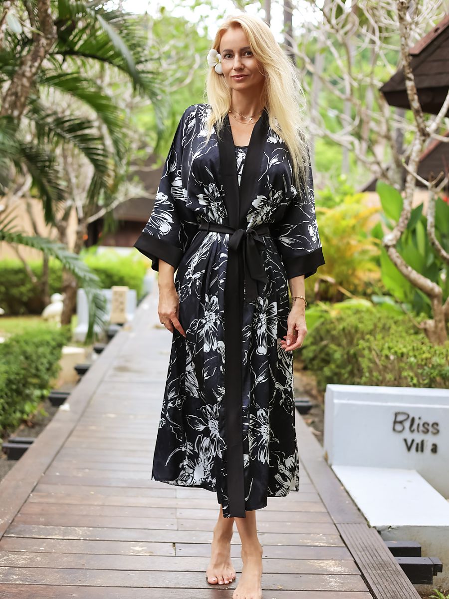 Long bathrobe model 209072 Kalimo
