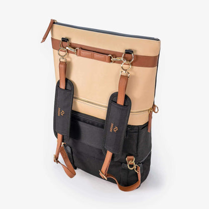 DAKOTA 3 in 1 Convertible Backpack Purse Sand Vegan Leather Travel Bag