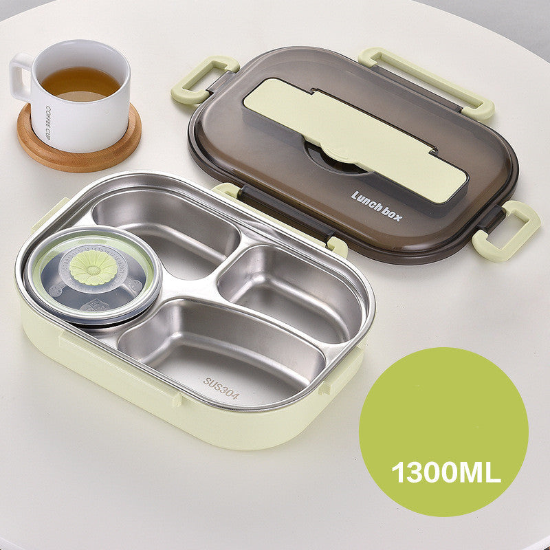 Edelstahl Brotdose 4 Fächer 1300 ml