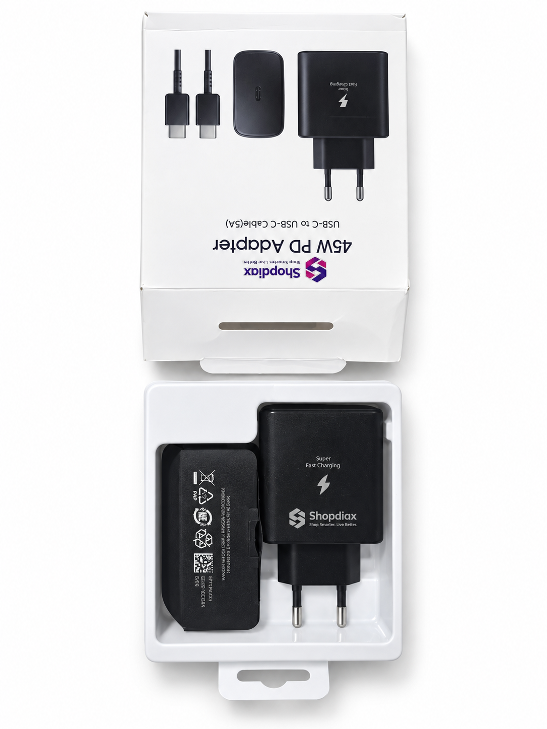 45 w Adapter with 1m cable type c 2 c