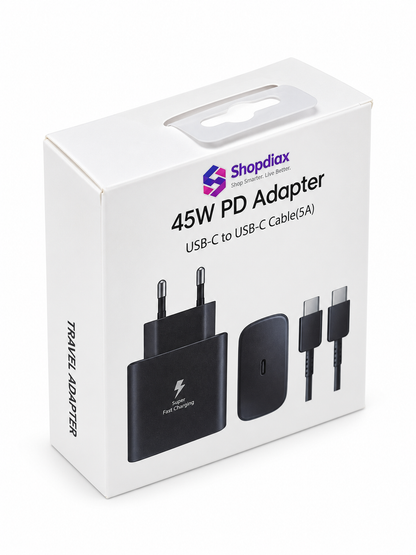 45 w Adapter with 1m cable type c 2 c