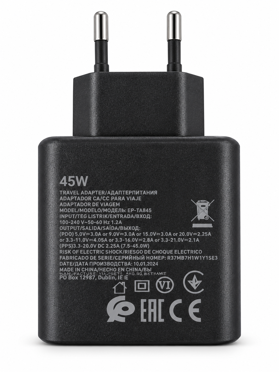 45 w Adapter with 1m cable type c 2 c