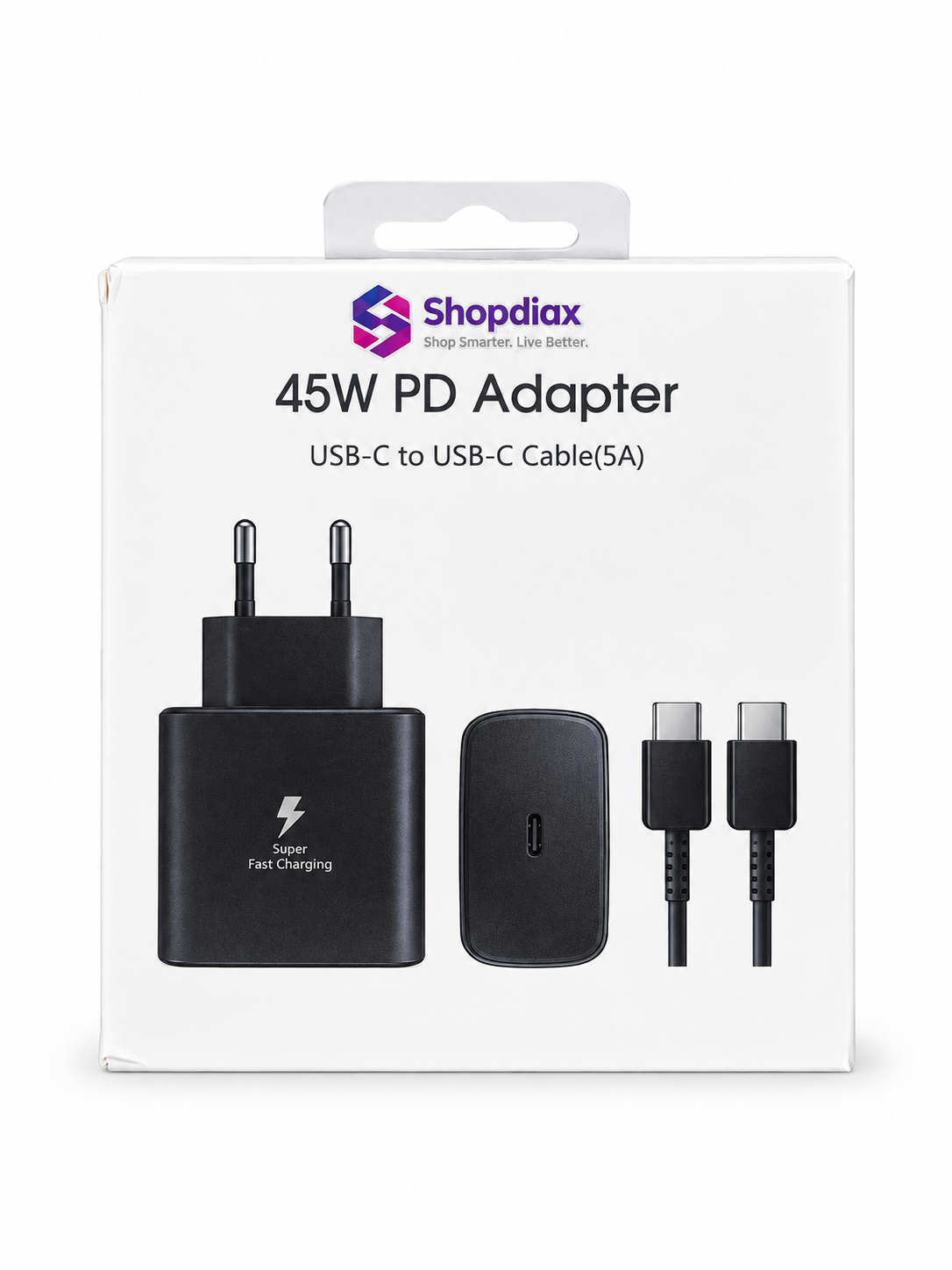 45 w Adapter with 1m cable type c 2 c