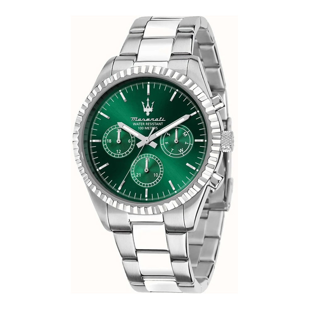 Maserati Competizione R8853100044 mens watch metallic green dial stainless steel bracelet