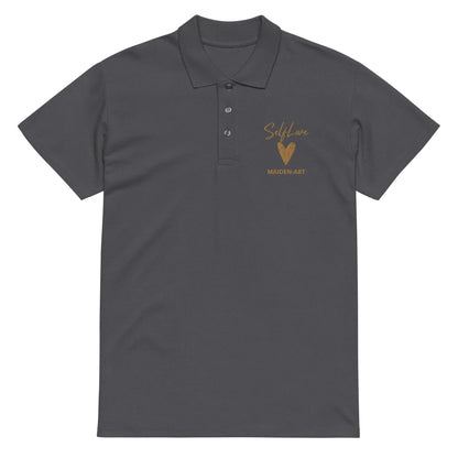 Self Love Premium pique polo shirt with Old Gold Embroidery